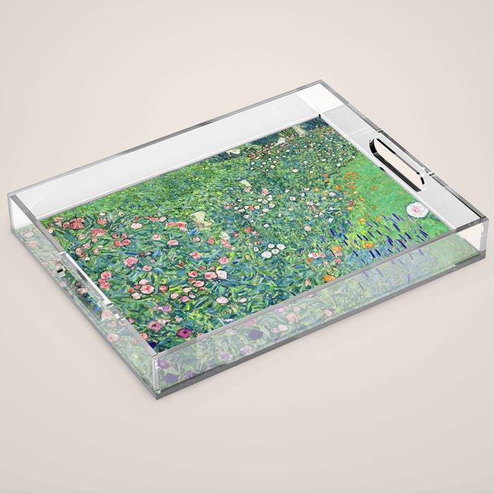 Gustav Klimt Italian Garden Acrylic Tray Gallery Image 1