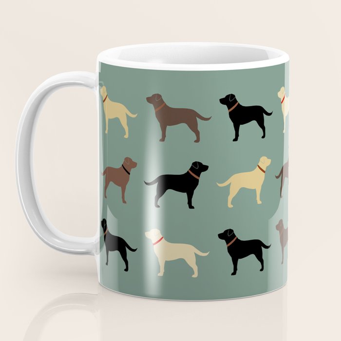 Labrador Retriever Dog Silhouettes Pattern Coffee Mug Gallery Image 3