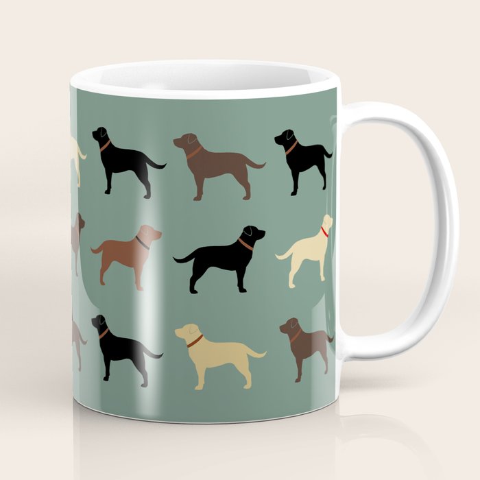 Labrador Retriever Dog Silhouettes Pattern Coffee Mug Gallery Image 1