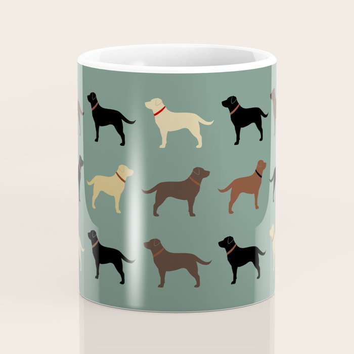 Labrador Retriever Dog Silhouettes Pattern Coffee Mug Gallery Image 4