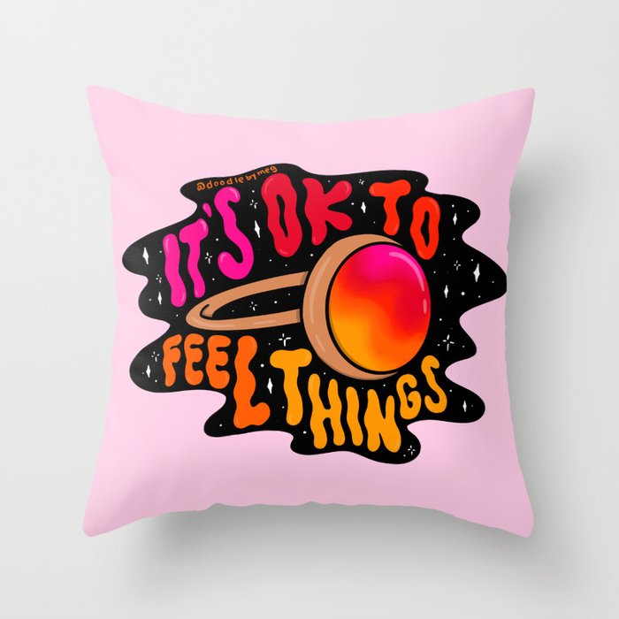 It's Ok to Feel Things Throw Pillow Gallery Image 6