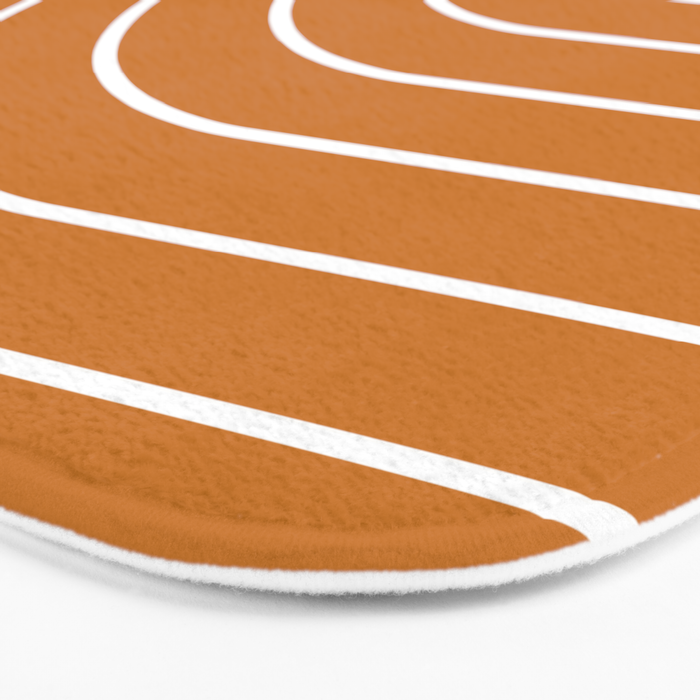 Minimal Arch XXII Bright 70s Orange Modern Geometric Lines Bath Mat Gallery Image 3