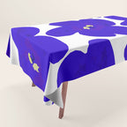 Blue Retro Flowers #decor #society6 #buyart Tablecloth Gallery Image 1