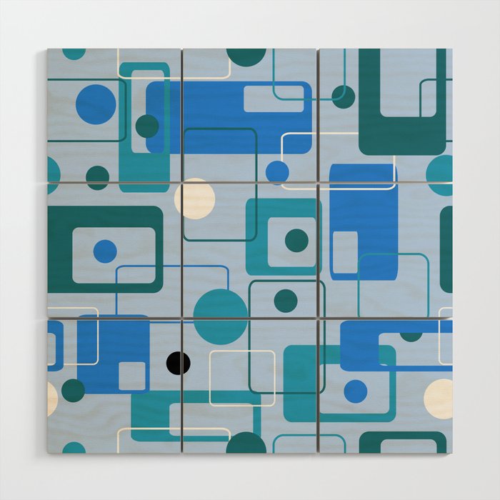 Mid Century Modern 74.2 Wood Wall Art Gallery Image 1