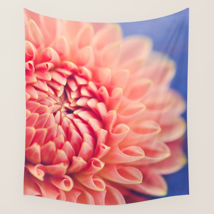 Enlightened -pink autumn dahlia flower photography Wall Tapestry Gallery Image 4