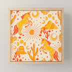 Desert Unicorn - yellow and red-orange Mini Art Print Gallery Image 1