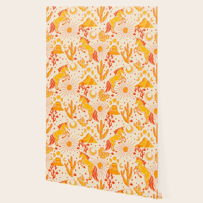Desert Unicorn - yellow and red-orange Wallpaper Gallery Image 2