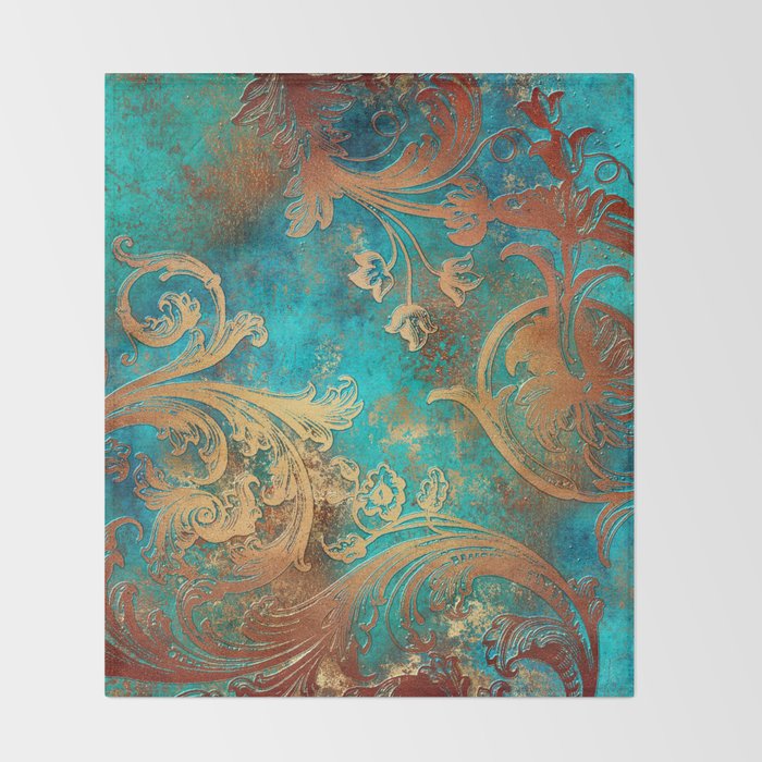 Ornament Rust Texture 07 Throw Blanket Gallery Image 2