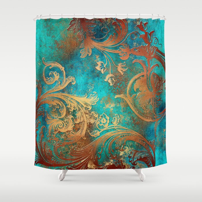 Ornament Rust Texture 07 Shower Curtain Gallery Image 1
