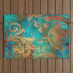 Ornament Rust Texture 07 Outdoor Rug Gallery Image 1