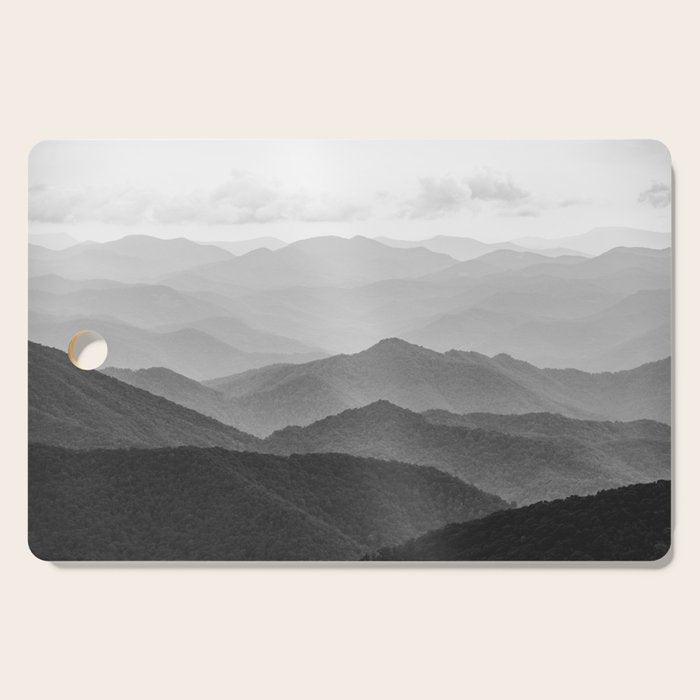 Forest Fade - Black and White Landscape Nature Photography Cutting Board Gallery Image 1