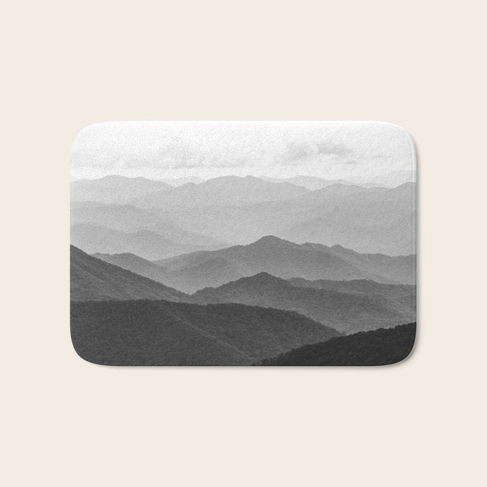 Forest Fade - Black and White Landscape Nature Photography Bath Mat Gallery Image 1