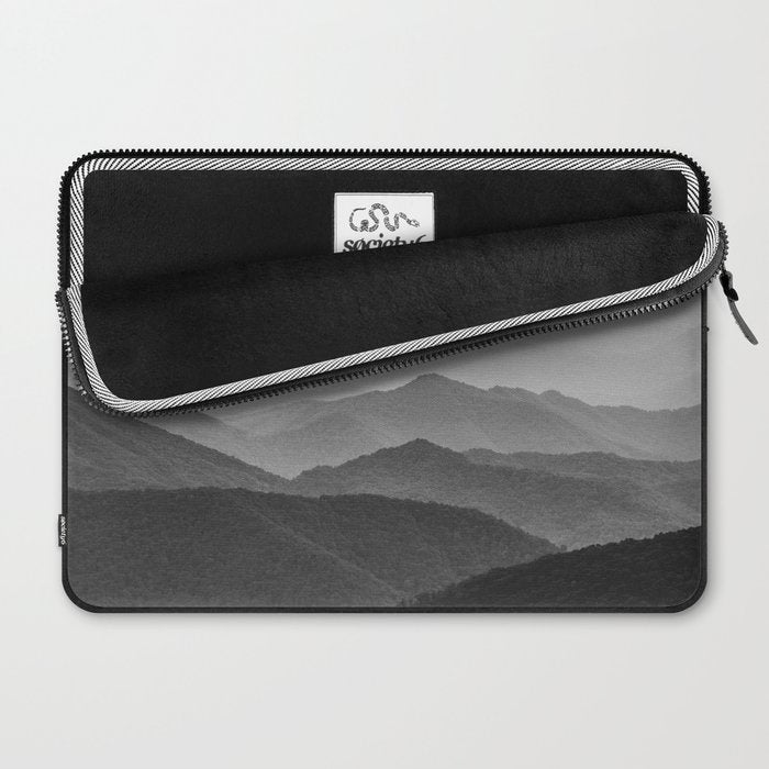 Forest Fade - Black and White Landscape Nature Photography Laptop Sleeve Gallery Image 2