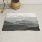 Forest Fade - Black and White Landscape Nature Photography Rug Gallery Image 1