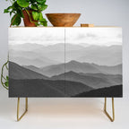 Forest Fade - Black and White Landscape Nature Photography Credenza Gallery Image 1