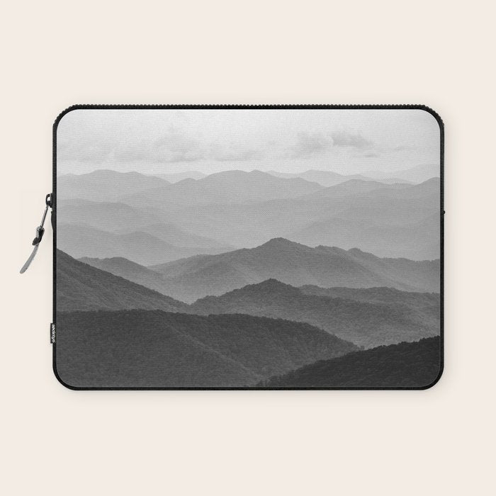Forest Fade - Black and White Landscape Nature Photography Laptop Sleeve Gallery Image 1