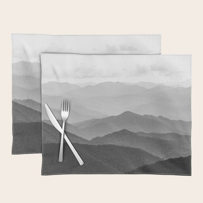 Forest Fade - Black and White Landscape Nature Photography Placemat Gallery Image 1