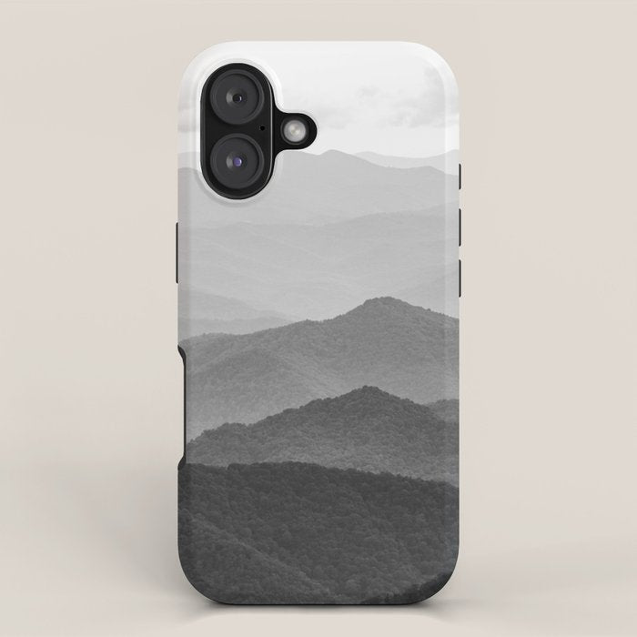 Forest Fade - Black and White Landscape Nature Photography iPhone Case Gallery Image 1