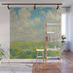 Granville Redmond Spring Antelope Valley Beautiful Landscape Painting Blue Sky Green Flower Filled F Wall Mural Gallery Image 1