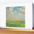 Granville Redmond Spring Antelope Valley Beautiful Landscape Painting Blue Sky Green Flower Filled F Wall Mural Gallery Image 2