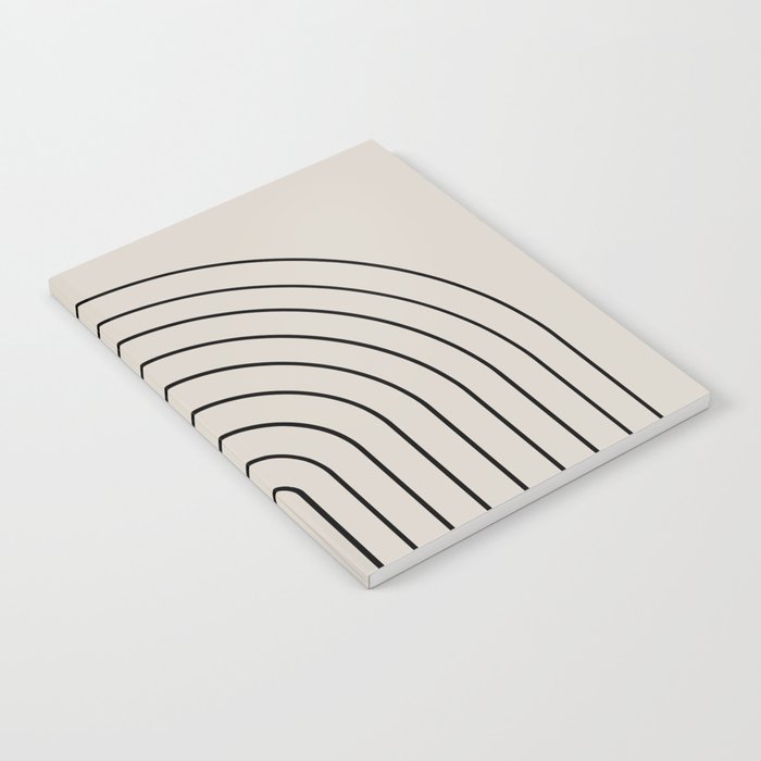 Minimal Arch LVII Vintage Creme and Black Modern Geometric Lines Notebook Gallery Image 1