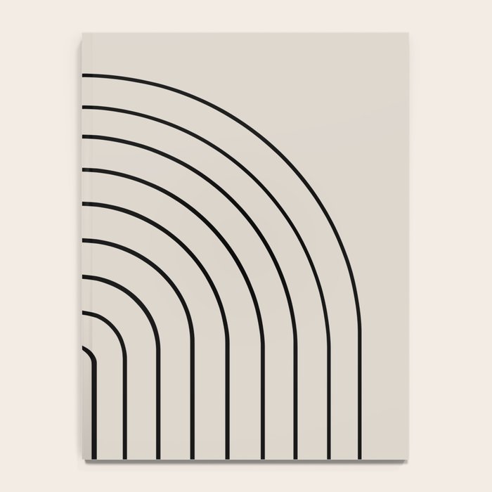 Minimal Arch LVII Vintage Creme and Black Modern Geometric Lines Notebook Gallery Image 4