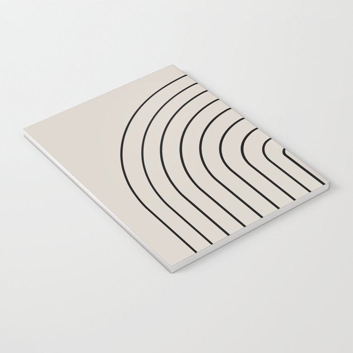 Minimal Arch LVII Vintage Creme and Black Modern Geometric Lines Notebook Gallery Image 3