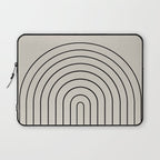 Minimal Arch LVII Vintage Creme and Black Modern Geometric Lines Laptop Sleeve Gallery Image 1