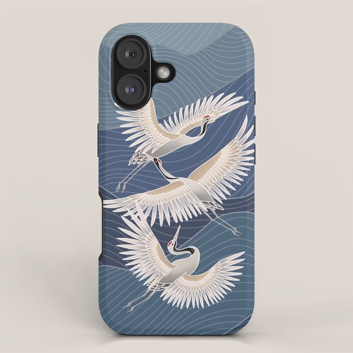 cranes, asian style art iPhone Case Gallery Image 1
