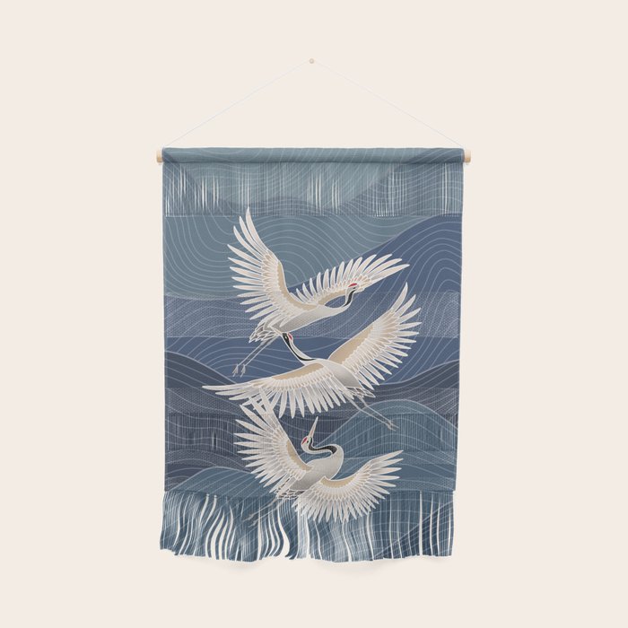 cranes, asian style art Wall Hanging Gallery Image 1