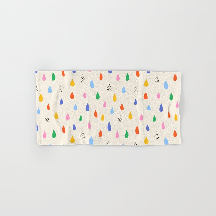 Happy Raindrops - Kids Minimalist Pattern Bath Towel Gallery Image 1