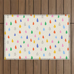 Happy Raindrops - Kids Minimalist Pattern Outdoor Rug Gallery Image 1
