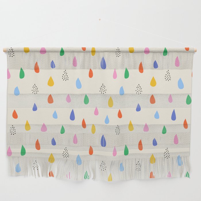 Happy Raindrops - Kids Minimalist Pattern Wall Hanging Gallery Image 1