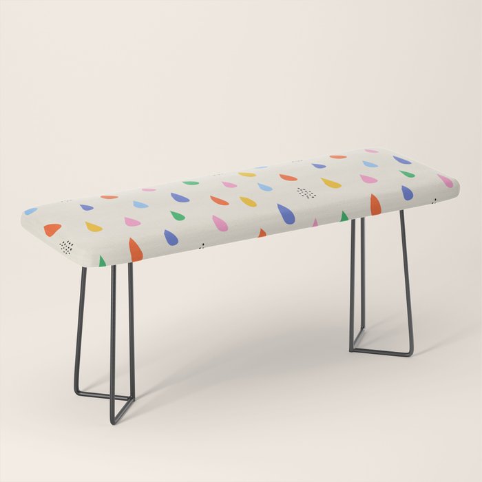 Happy Raindrops - Kids Minimalist Pattern Bench Gallery Image 1