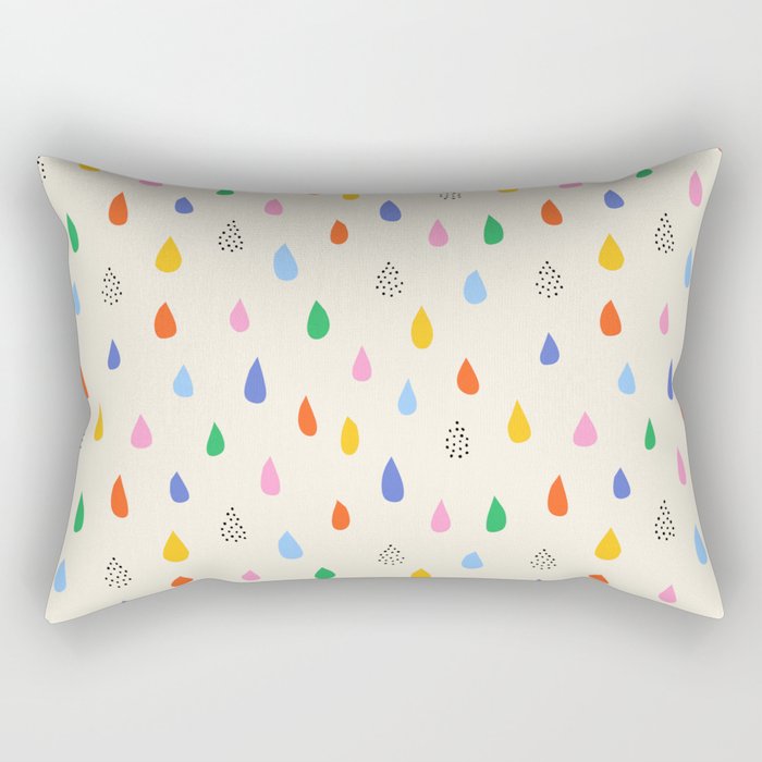Happy Raindrops - Kids Minimalist Pattern Rectangular Pillow Gallery Image 1