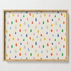 Happy Raindrops - Kids Minimalist Pattern Serving Tray Gallery Image 1