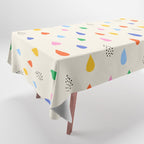 Happy Raindrops - Kids Minimalist Pattern Tablecloth Gallery Image 1