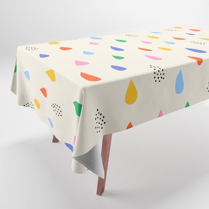 Happy Raindrops - Kids Minimalist Pattern Tablecloth Gallery Image 1