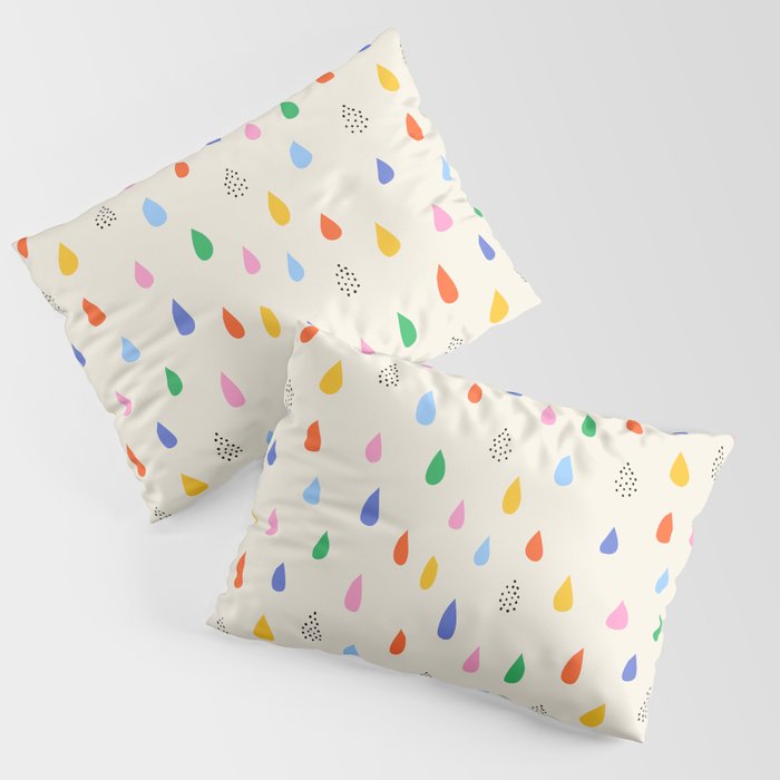 Happy Raindrops - Kids Minimalist Pattern Pillow Sham Gallery Image 1