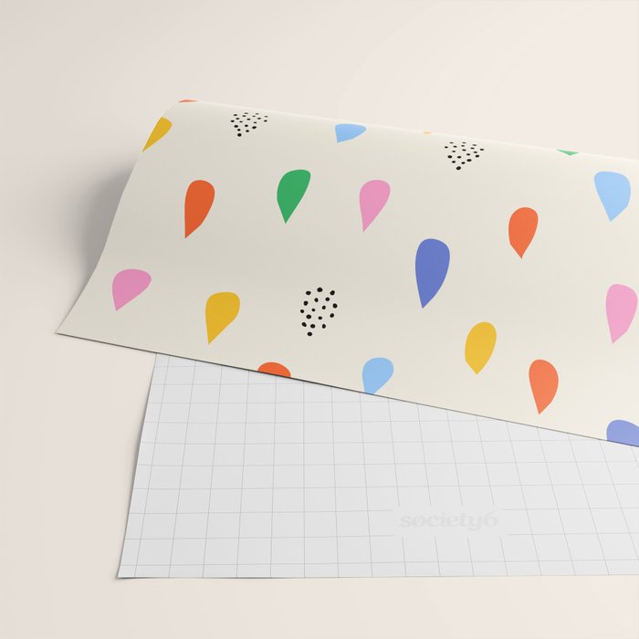 Happy Raindrops - Kids Minimalist Pattern Wrapping Paper Gallery Image 2