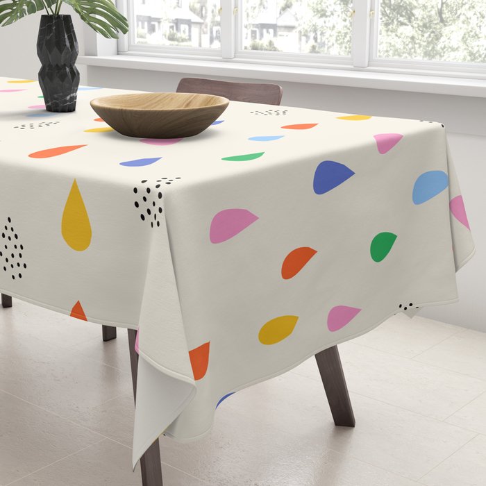 Happy Raindrops - Kids Minimalist Pattern Tablecloth Gallery Image 3