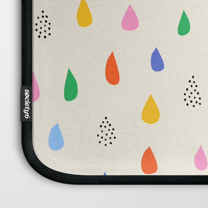 Happy Raindrops - Kids Minimalist Pattern Laptop Sleeve Gallery Image 3