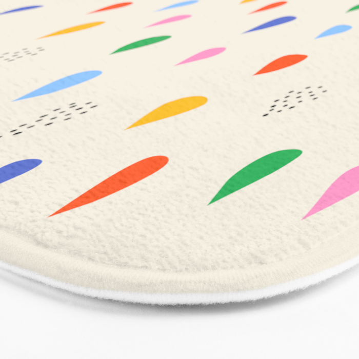 Happy Raindrops - Kids Minimalist Pattern Bath Mat Gallery Image 3