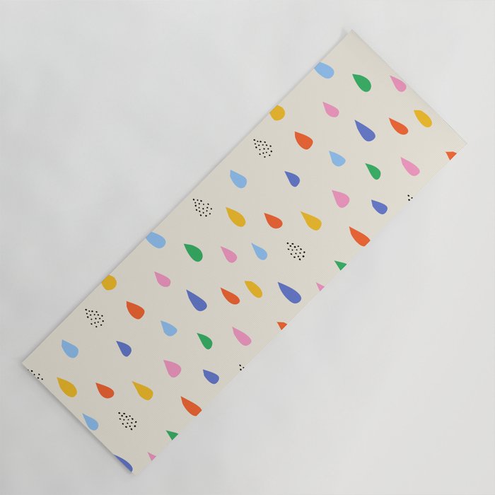 Happy Raindrops - Kids Minimalist Pattern Yoga Mat Gallery Image 1