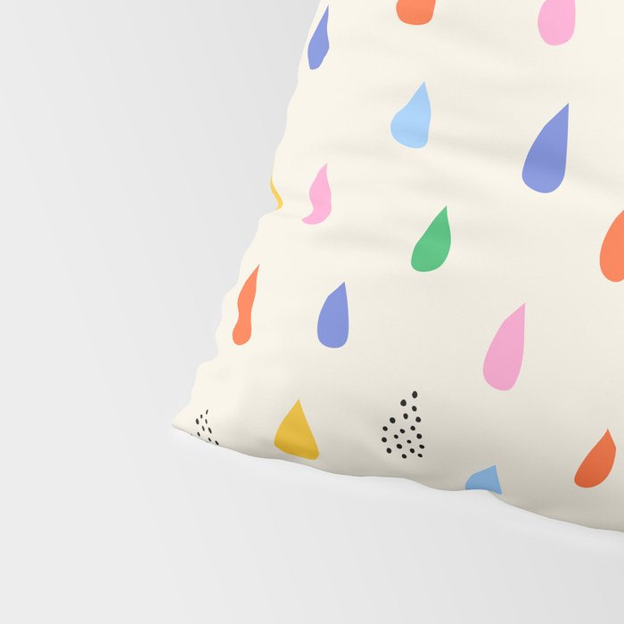 Happy Raindrops - Kids Minimalist Pattern Pillow Sham Gallery Image 4