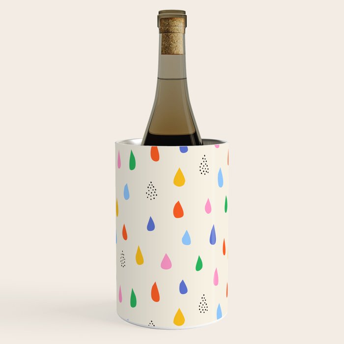 Happy Raindrops - Kids Minimalist Pattern Wine Chiller Gallery Image 2