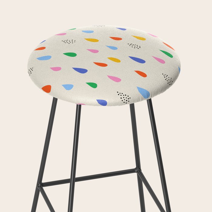 Happy Raindrops - Kids Minimalist Pattern Stool Gallery Image 2