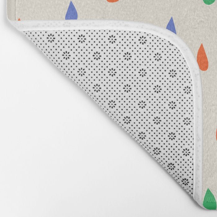 Happy Raindrops - Kids Minimalist Pattern Bath Mat Gallery Image 2