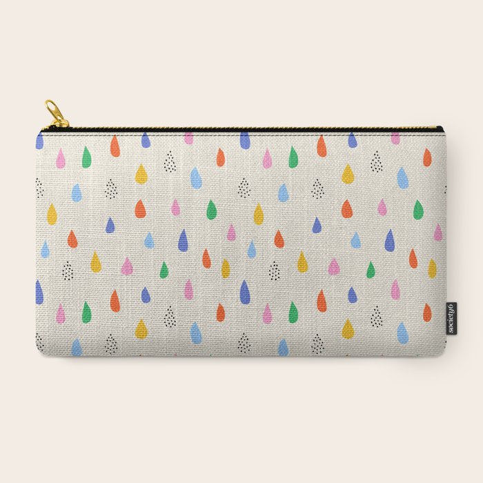 Happy Raindrops - Kids Minimalist Pattern Carry All Pouch Gallery Image 2