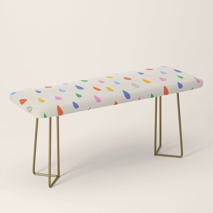 Happy Raindrops - Kids Minimalist Pattern Bench Gallery Image 2